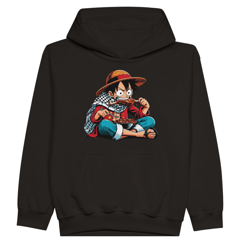 Luffy Eating Kids Pullover Hoodie