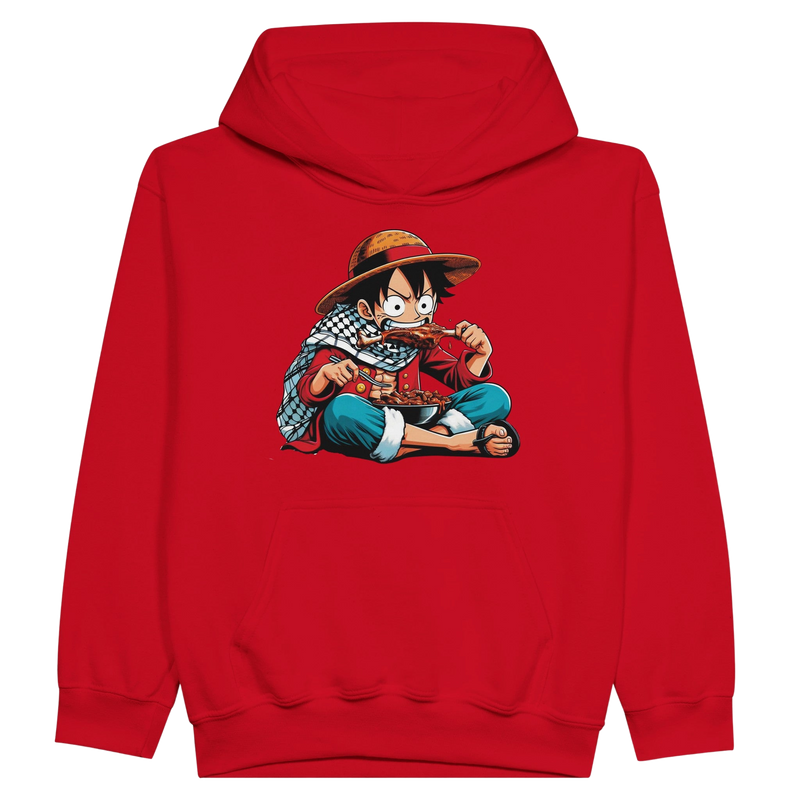 Luffy Eating Kids Pullover Hoodie