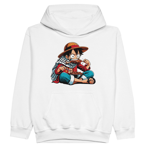 Luffy Eating Kids Pullover Hoodie