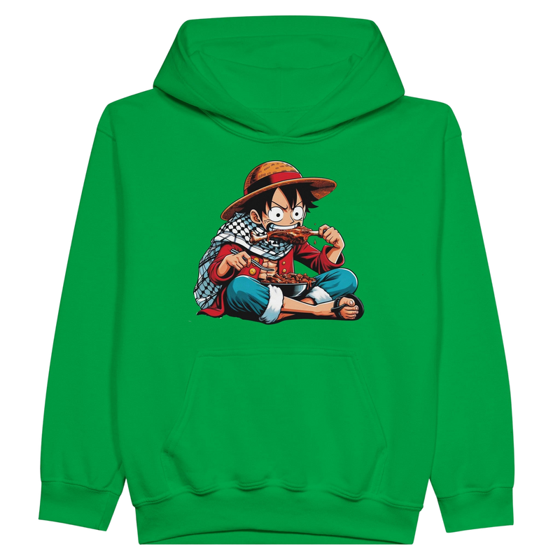 Luffy Eating Kids Pullover Hoodie