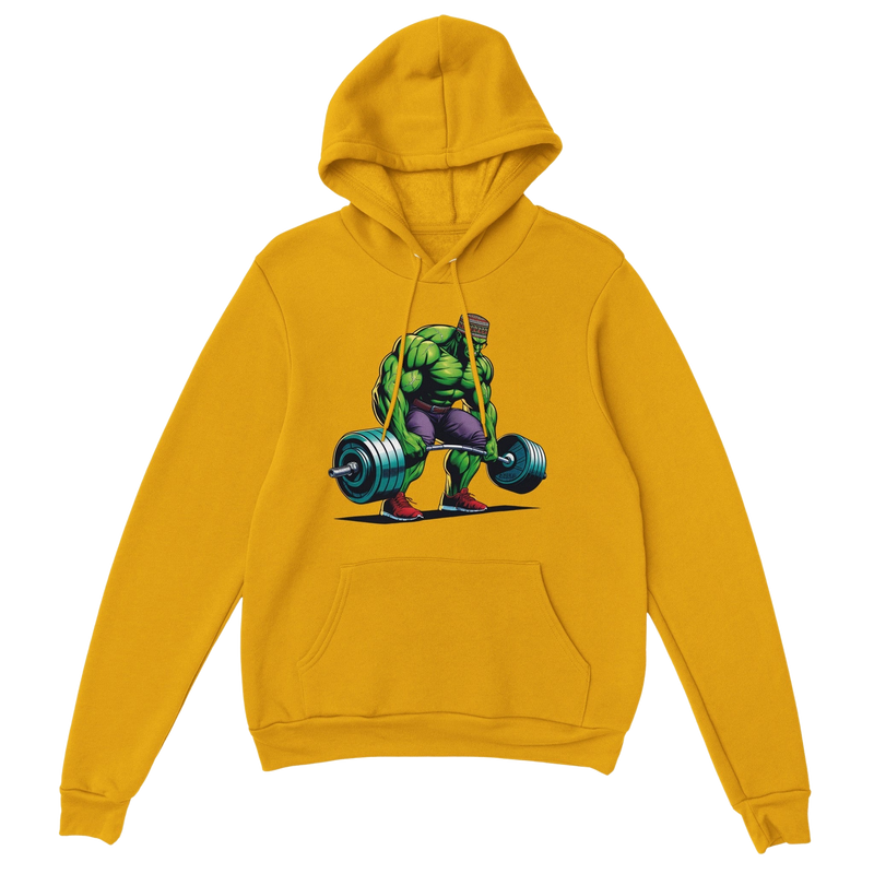 Hulk W/Kufi Deadlifting Premium Unisex Pullover Hoodie