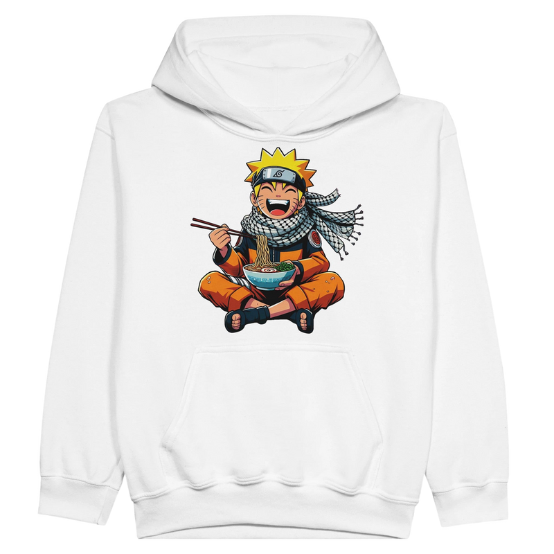 Naruto Eating Ramen Kids Pullover Hoodie