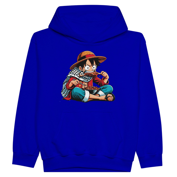 Luffy Eating Kids Pullover Hoodie