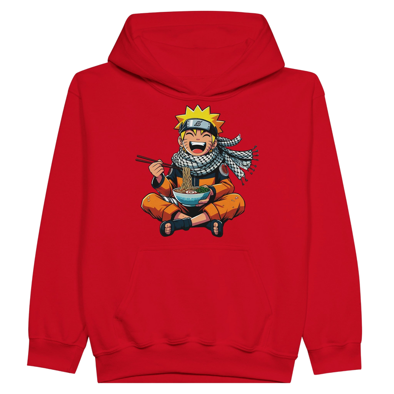 Naruto Eating Ramen Kids Pullover Hoodie