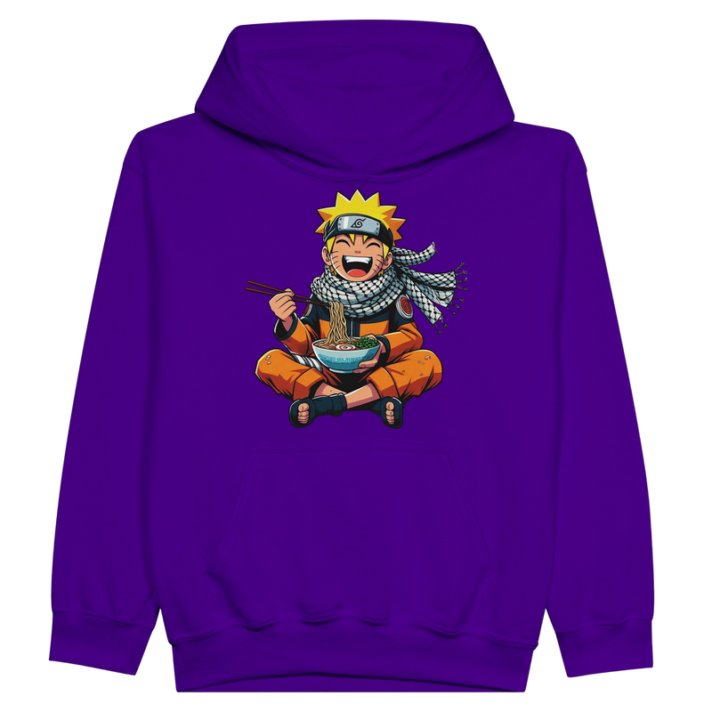 Naruto Eating Ramen Kids Pullover Hoodie