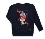 Queen of Hearts UNISEX PREMIUM CREW NECK -MIDNIGHT BLUE