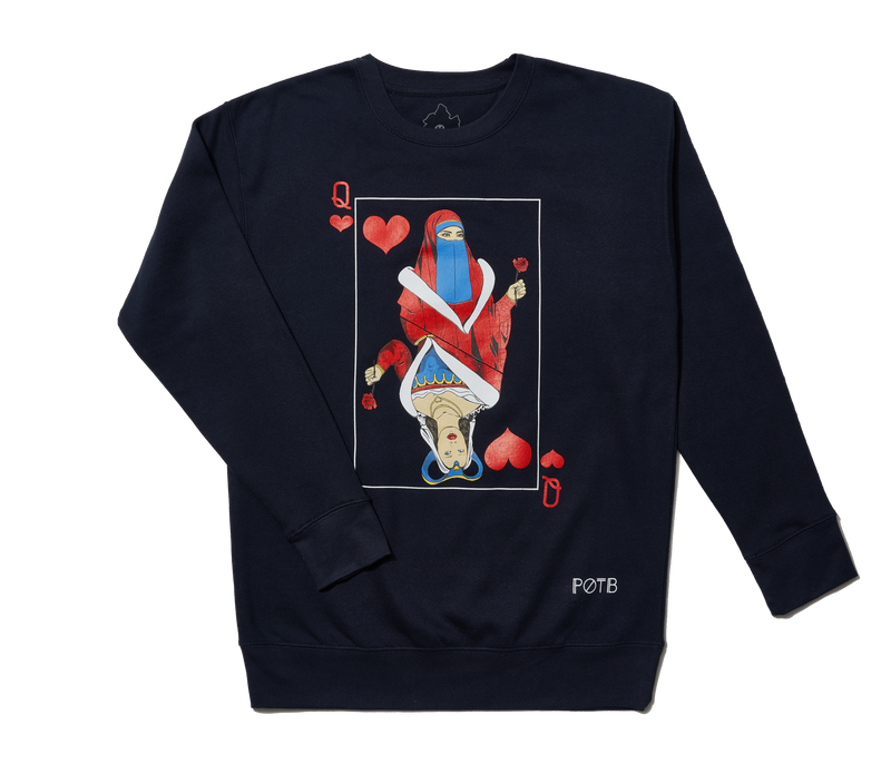 Queen of Hearts UNISEX PREMIUM CREW NECK -MIDNIGHT BLUE