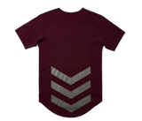 Kufic Digital Dash Unisex Drop Hem T-shirt -MAROON