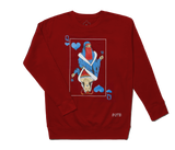 Queen of Hearts UNISEX PREMIUM CREW NECK -FIREBRICK RED