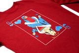 Queen of Hearts UNISEX PREMIUM CREW NECK -FIREBRICK RED