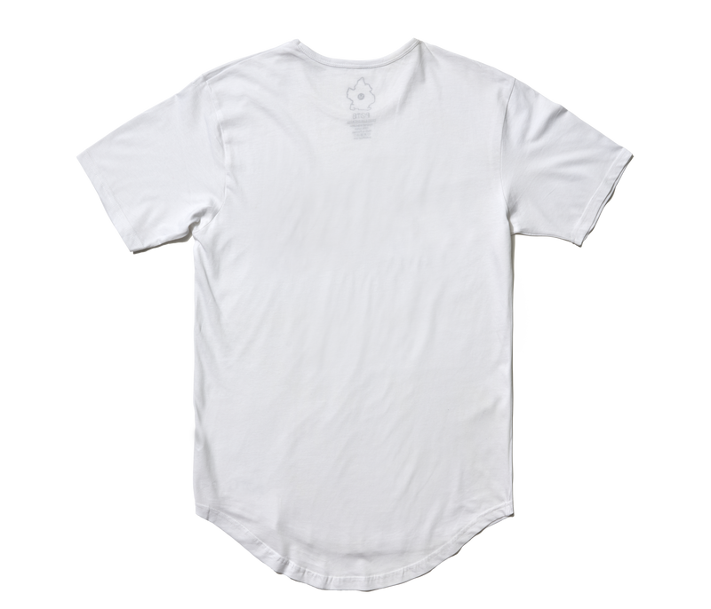 Destination Unknown Unisex Drop Hem T-shirt -WHITE